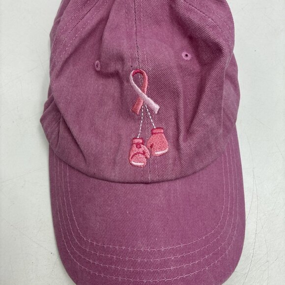 Women’s Pink Baseball Cap One Size Adjustable Breast Cancer Awareness Ribbon Hat - Picture 2 of 5
